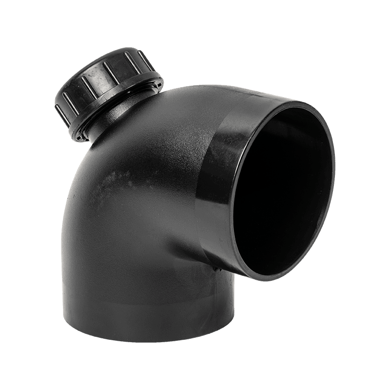 PE pipe fittings 90° elbow with inspection port