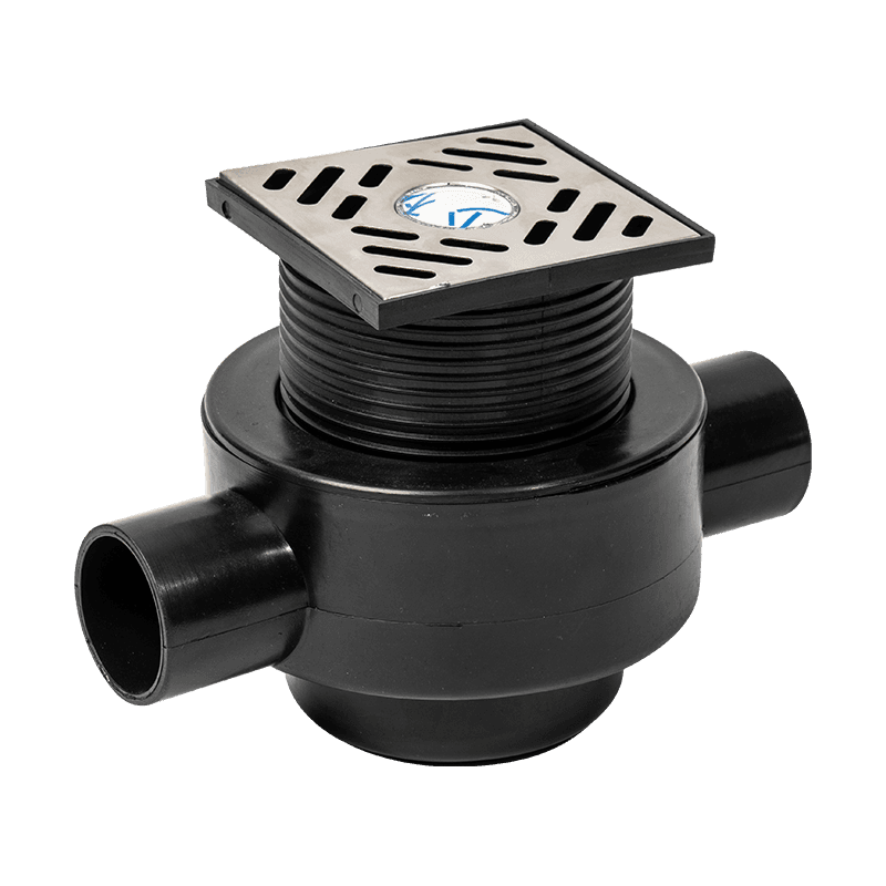 PE pipe fittings Horizontal floor drain - small/large