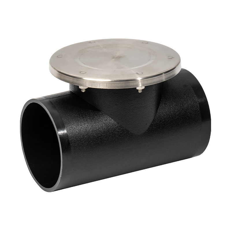 PE pipe fittings Vertical inspection port for stainless steel blind plate