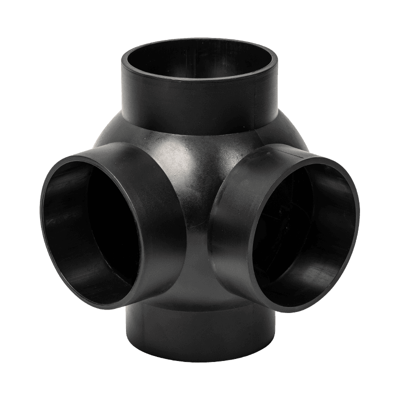PE hot melt pipe fittings Spherical four-way